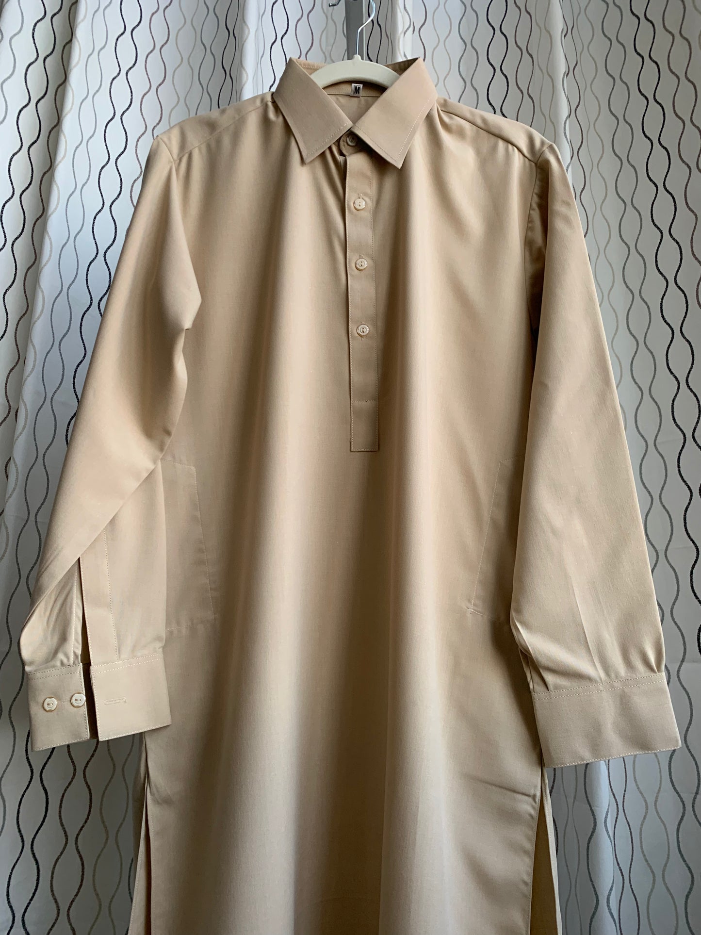 Introducing first time Online Custom Tailored Shalwar Kameez for Men. Send us your Desire Size and we will Stitch it for you! Contact us anytime at info@SaharaModestwear.com, we will be glad to answer your questions.