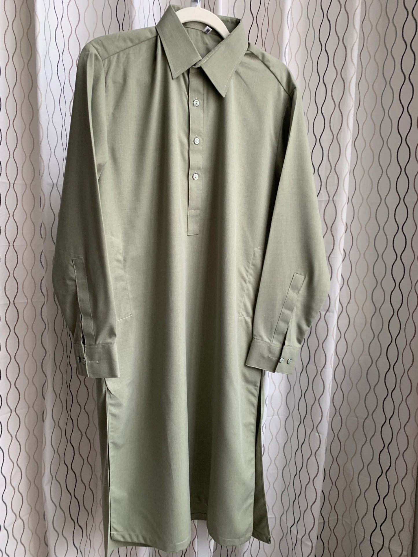 Introducing first time Online Custom Tailored Shalwar Kameez for Men. Send us your Desire Size and we will Stitch it for you! Contact us anytime at info@SaharaModestwear.com, we will be glad to answer your questions.