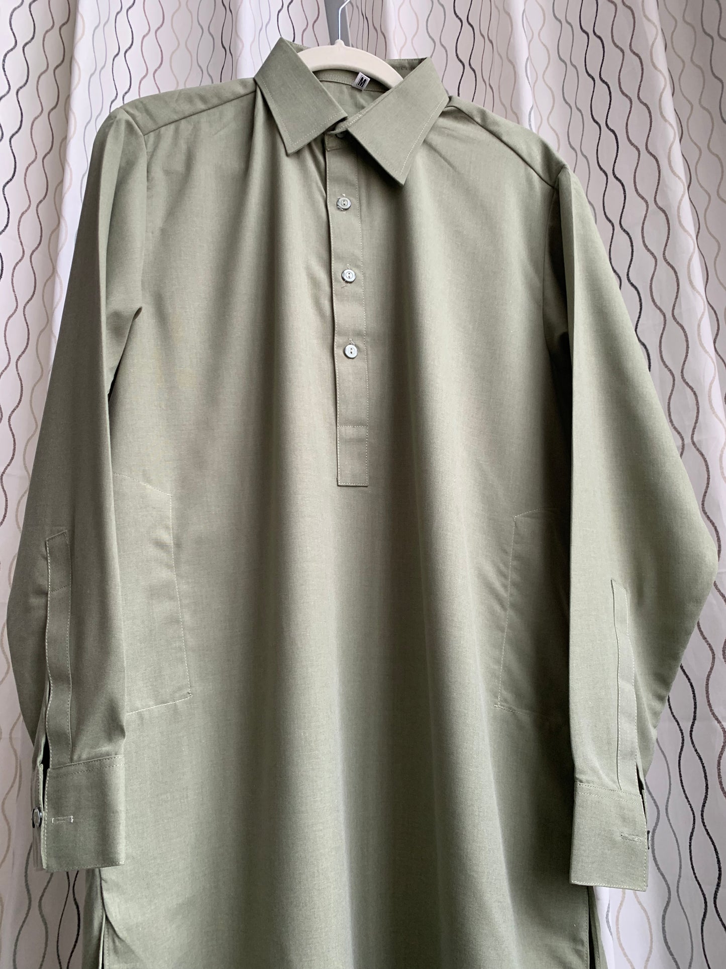 Introducing first time Online Custom Tailored Shalwar Kameez for Men. Send us your Desire Size and we will Stitch it for you! Contact us anytime at info@SaharaModestwear.com, we will be glad to answer your questions.